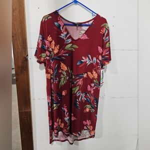 Christian Siriano Pink and Red Floral Top - XL